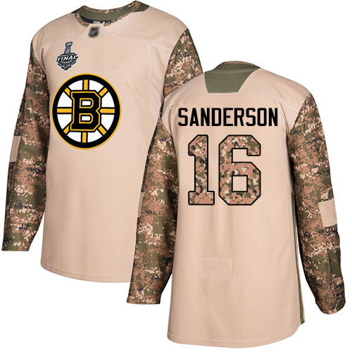 Bruins #16 Derek Sanderson Camo Authentic 2017 Veterans Day Stanley Cup Final Bound Stitched Hockey Jersey