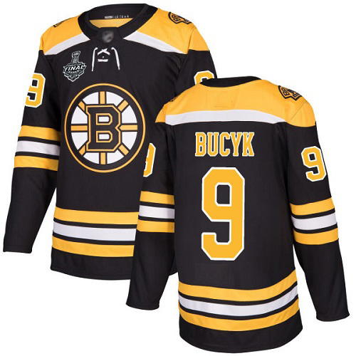 Bruins #9 Johnny Bucyk Black Home Authentic Stanley Cup Final Bound Stitched Hockey Jersey