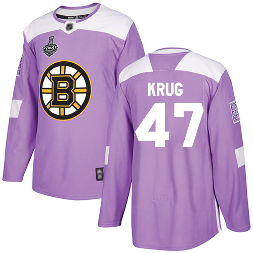 Bruins #47 Torey Krug Purple Authentic Fights Cancer Stanley Cup Final Bound Stitched Hockey Jersey