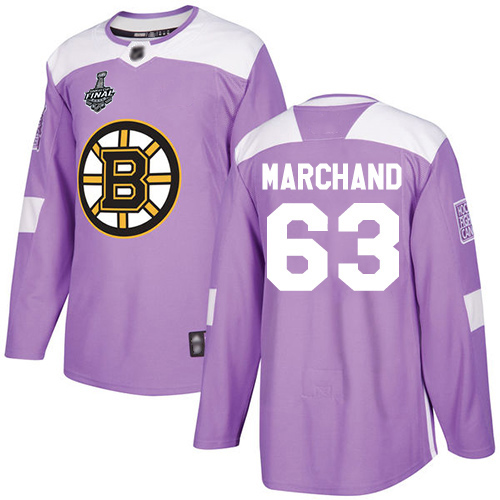Bruins #63 Brad Marchand Purple Authentic Fights Cancer Stanley Cup Final Bound Stitched Hockey Jersey