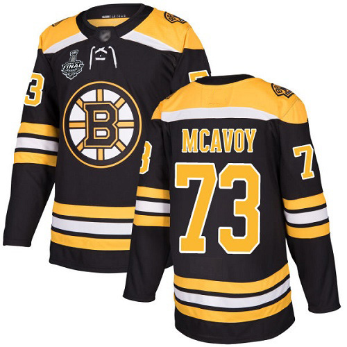 Bruins #73 Charlie McAvoy Black Home Authentic Stanley Cup Final Bound Stitched Hockey Jersey