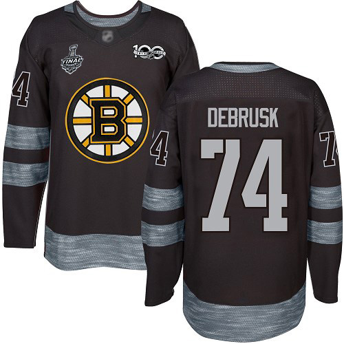 Bruins #74 Jake DeBrusk Black 1917-2017 100th Anniversary Stanley Cup Final Bound Stitched Hockey Jersey