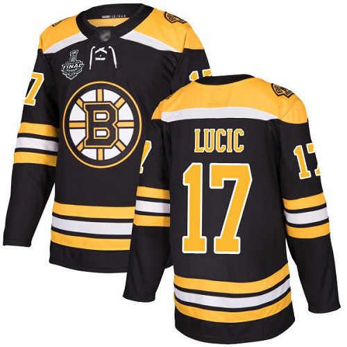 Bruins #17 Milan Lucic Black Home Authentic Stanley Cup Final Bound Stitched Hockey Jersey