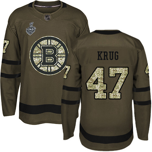 Bruins #47 Torey Krug Green Salute to Service Stanley Cup Final Bound Stitched Hockey Jersey