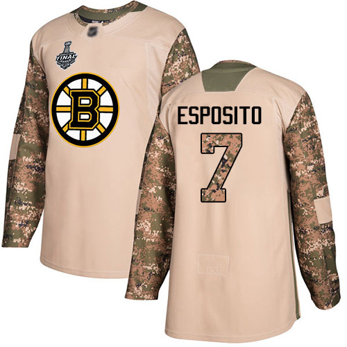 Bruins #7 Phil Esposito Camo Authentic 2017 Veterans Day Stanley Cup Final Bound Stitched Hockey Jersey