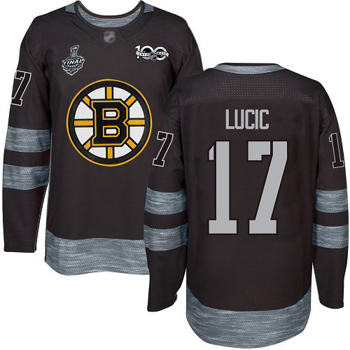 Bruins #17 Milan Lucic Black 1917-2017 100th Anniversary Stanley Cup Final Bound Stitched Hockey Jersey