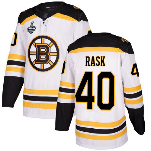 Bruins #40 Tuukka Rask White Road Authentic Stanley Cup Final Bound Stitched Hockey Jersey