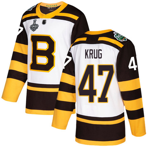 Bruins #47 Torey Krug White Authentic 2019 Winter Classic Stanley Cup Final Bound Stitched Hockey Jersey