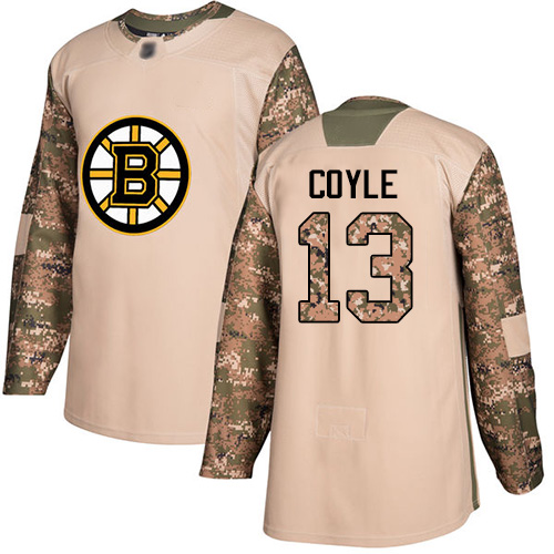Bruins #13 Charlie Coyle Camo Authentic 2017 Veterans Day Stitched Hockey Jersey