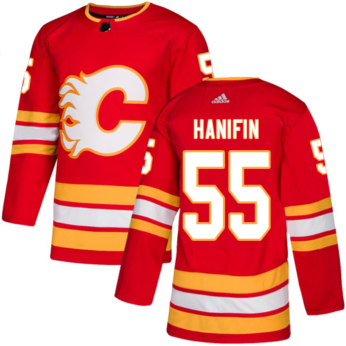 Adidas Flames #55 Noah Hanifin Red Alternate Authentic Stitched NHL Jersey
