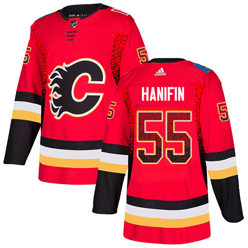Adidas Flames #55 Noah Hanifin Red Home Authentic Drift Fashion Stitched NHL Jersey