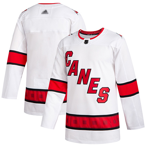 Hurricanes Blank White Road Authentic Stitched Hockey Jersey