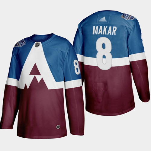 Avalanche #8 Cale Makar Blue/Burgundy Authentic 2019 Stadium Series Stitched Hockey Jersey