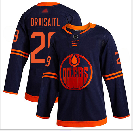 Oilers #29 Leon Draisaitl Navy Alternate Authentic Stitched Hockey Jersey