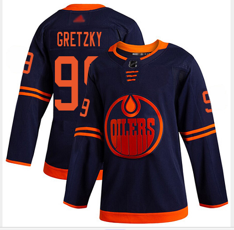 Oilers #99 Wayne Gretzky Navy Alternate Authentic Stitched Hockey Jersey
