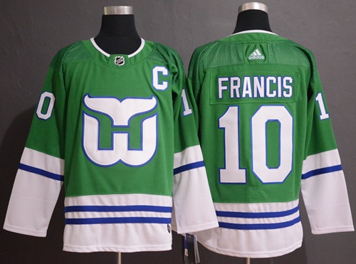 Adidas Whalers #10 Ron Francis Green Authentic Stitched NHL Jersey