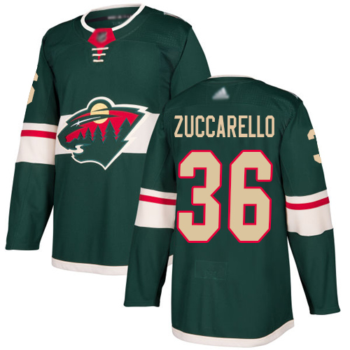 Wild #36 Mats Zuccarello Green Home Authentic Stitched Hockey Jersey