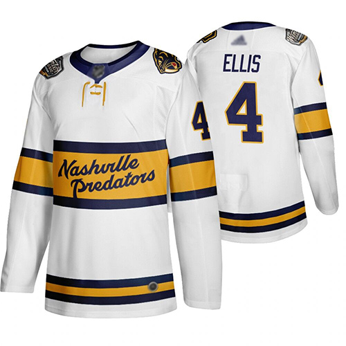 Predators #4 Ryan Ellis White Authentic 2020 Winter Classic Stitched Hockey Jersey