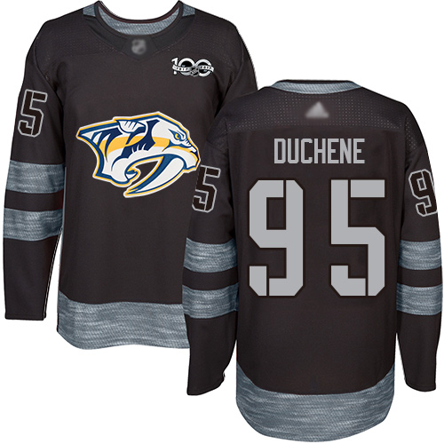 Predators #95 Matt Duchene Black 1917-2017 100th Anniversary Stitched Hockey Jersey