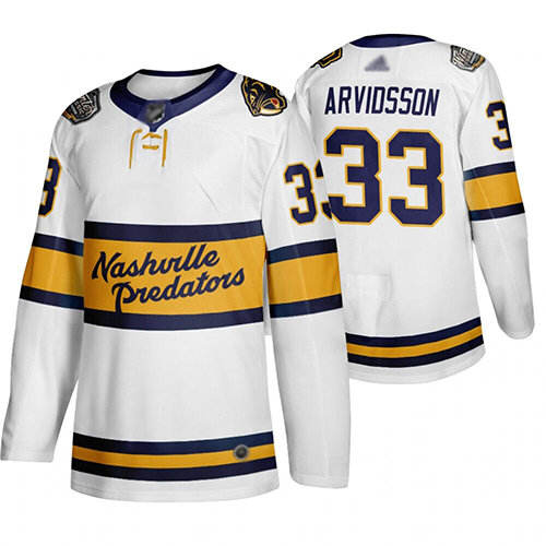 Predators #33 Viktor Arvidsson White Authentic 2020 Winter Classic Stitched Hockey Jersey