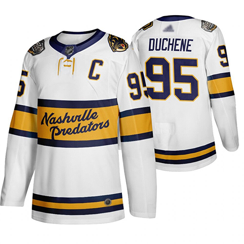 Predators #95 Matt Duchene White Authentic 2020 Winter Classic Stitched Hockey Jersey