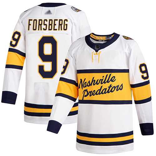 Predators #9 Filip Forsberg White Authentic 2020 Winter Classic Stitched Hockey Jersey