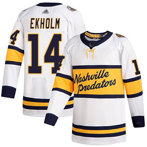 Predators #14 Mattias Ekholm White Authentic 2020 Winter Classic Stitched Hockey Jersey