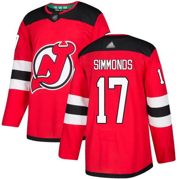 Devils #17 Wayne Simmonds Red Home Authentic Stitched Hockey Jersey Devils #17 Wayne Simmonds Red Home Authentic Stitched Hockey Jersey