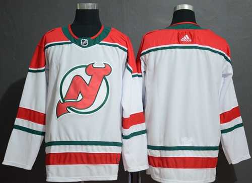 Adidas Devils Blank White Alternate Authentic Stitched NHL Jersey