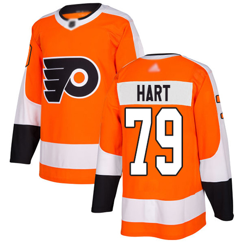Adidas Flyers #79 Carter Hart Orange Home Authentic Stitched NHL Jersey