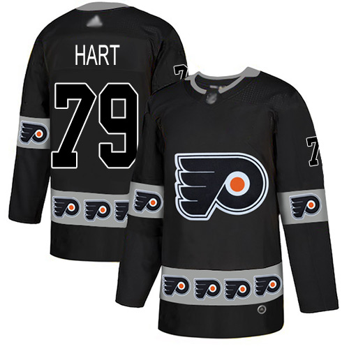 Adidas Flyers #79 Carter Hart Black Authentic Team Logo Fashion Stitched NHL Jersey