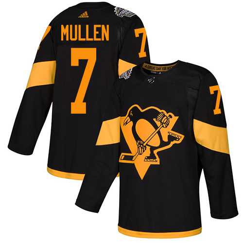 Adidas Penguins #7 Joe Mullen Black Authentic 2019 Stadium Series Stitched NHL Jersey