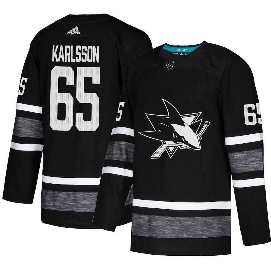 Adidas Sharks #65 Erik Karlsson Black Authentic 2019 All-Star Stitched NHL Jersey
