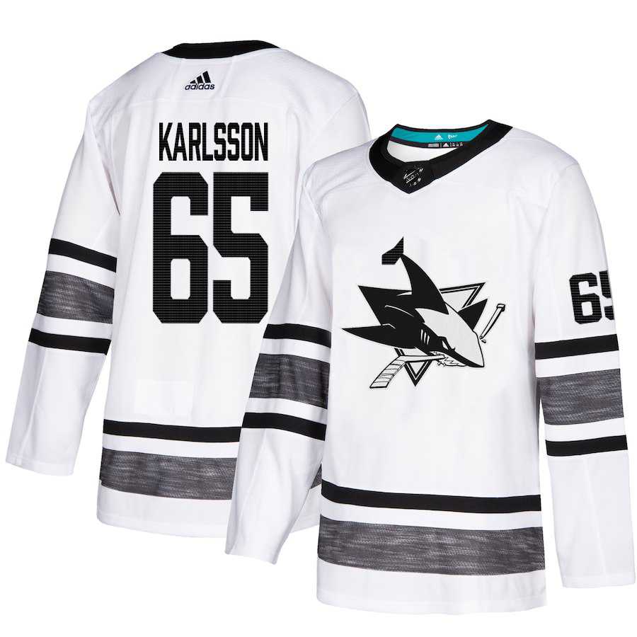Adidas Sharks #65 Erik Karlsson White Authentic 2019 All-Star Stitched NHL Jersey