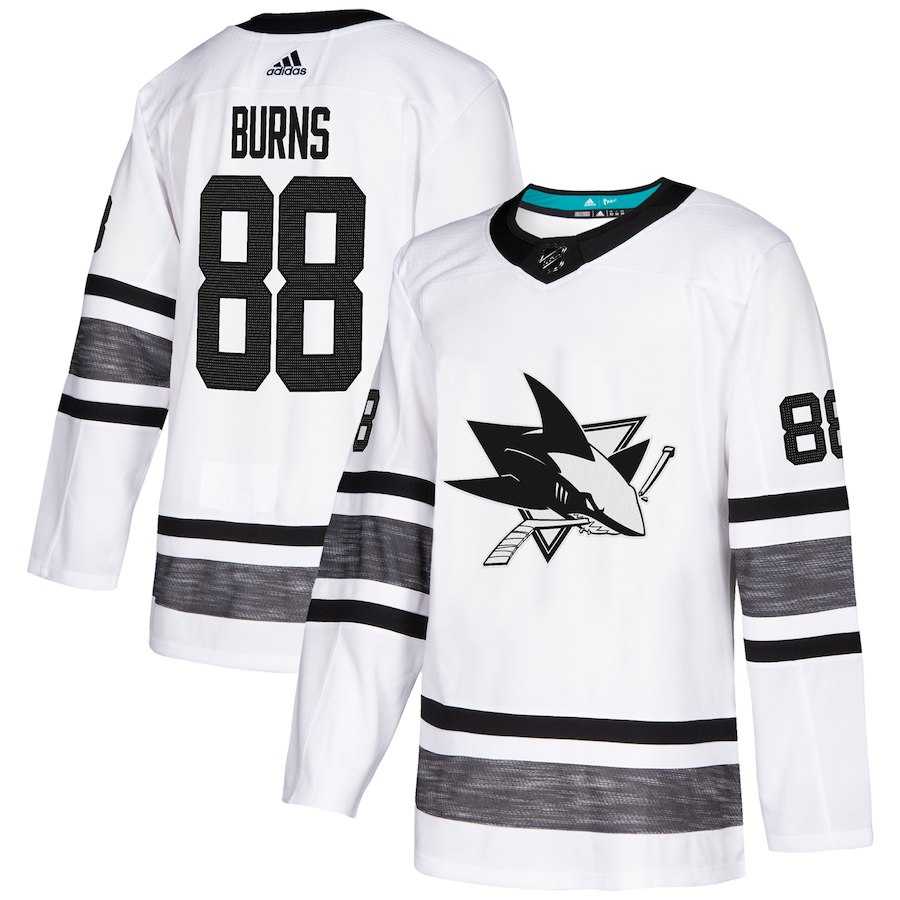 Adidas Sharks #88 Brent Burns White Authentic 2019 All-Star Stitched NHL Jersey