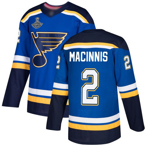 Blues #2 Al MacInnis Blue Home Authentic Stanley Cup Final Bound Stitched Hockey Jersey