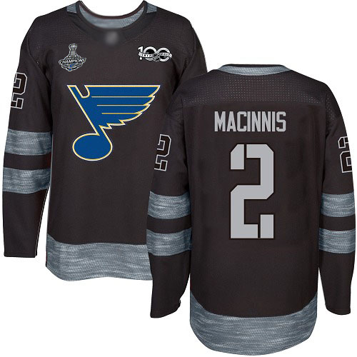Blues #2 Al MacInnis Black 1917-2017 100th Anniversary Stanley Cup Final Bound Stitched Hockey Jersey