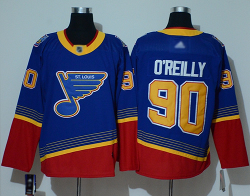 Blues #90 Ryan O'Reilly Blue/Red Authentic 2019 Heritage Stitched Hockey Jersey