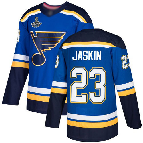 Blues #23 Dmitrij Jaskin Blue Home Authentic Stanley Cup Final Bound Stitched Hockey Jersey