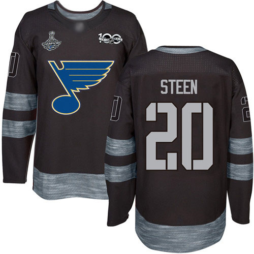 Blues #20 Alexander Steen Black 1917-2017 100th Anniversary Stanley Cup Champions Stitched Hockey Jersey
