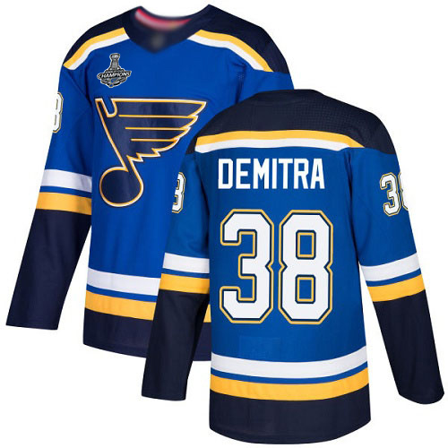 Blues #38 Pavol Demitra Blue Home Authentic Stanley Cup Final Bound Stitched Hockey Jersey