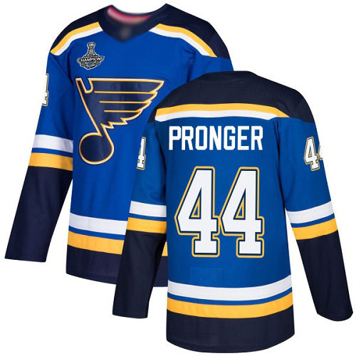 Blues #44 Chris Pronger Blue Home Authentic Stanley Cup Champions Stitched Hockey Jersey