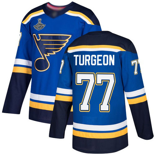 Blues #77 Pierre Turgeon Blue Home Authentic Stanley Cup Final Bound Stitched Hockey Jersey
