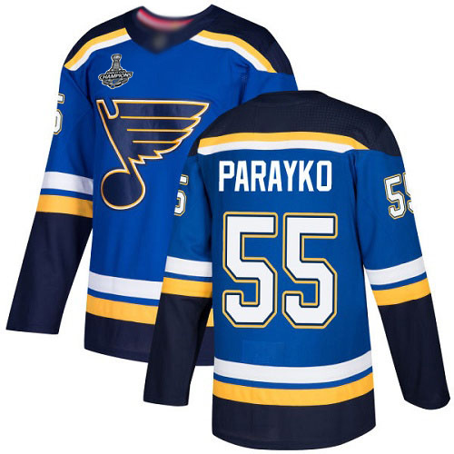 Blues #55 Colton Parayko Blue Home Authentic Stanley Cup Final Bound Stitched Hockey Jersey