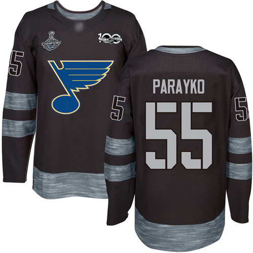 Blues #55 Colton Parayko Black 1917-2017 100th Anniversary Stanley Cup Final Bound Stitched Hockey Jersey