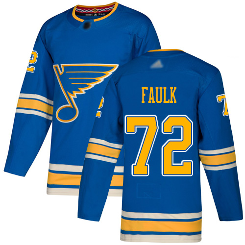 Blues #72 Justin Faulk Blue Alternate Authentic Stitched Hockey Jersey