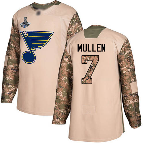 Blues #7 Joe Mullen Camo Authentic 2017 Veterans Day Stanley Cup Final Bound Stitched Hockey Jersey