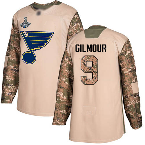 Blues #9 Doug Gilmour Camo Authentic 2017 Veterans Day Stanley Cup Final Bound Stitched Hockey Jersey