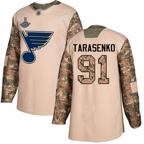 Blues #91 Vladimir Tarasenko Camo Authentic 2017 Veterans Day Stanley Cup Final Bound Stitched Hockey Jersey