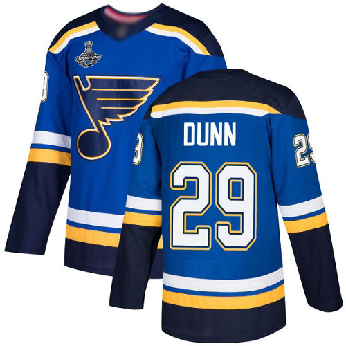 Blues #29 Vince Dunn Blue Home Authentic Stanley Cup Final Bound Stitched Hockey Jersey
